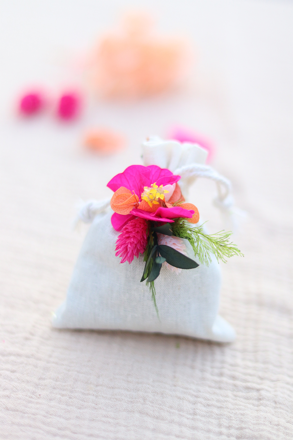 Dried flower scented sachet – wedding favor